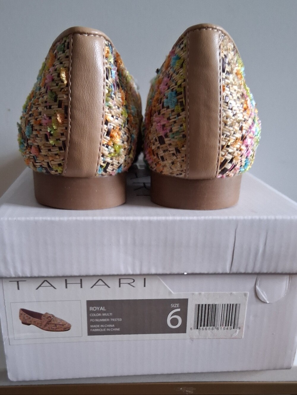Tahari Pastel Tweed Flats-Size 6 - Picture 4 of 5